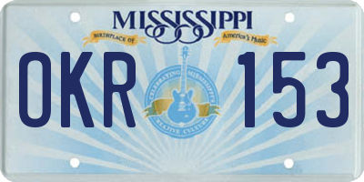 MS license plate OKR153