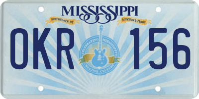 MS license plate OKR156