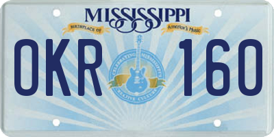 MS license plate OKR160