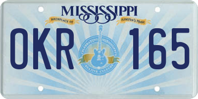MS license plate OKR165