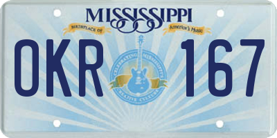 MS license plate OKR167