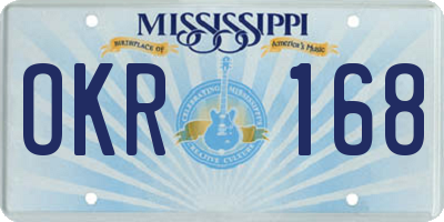 MS license plate OKR168