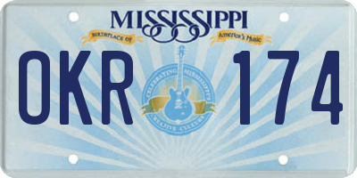 MS license plate OKR174
