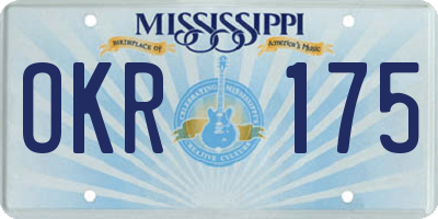 MS license plate OKR175