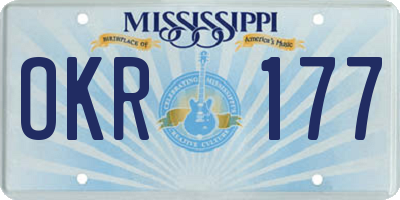 MS license plate OKR177