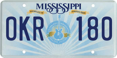 MS license plate OKR180