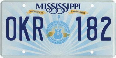 MS license plate OKR182