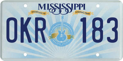 MS license plate OKR183