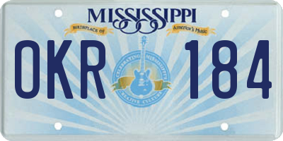 MS license plate OKR184