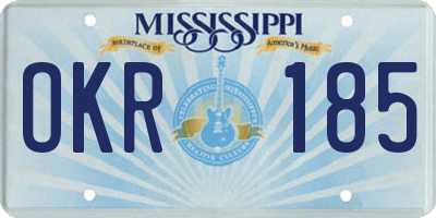 MS license plate OKR185