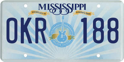 MS license plate OKR188