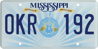 MS license plate OKR192