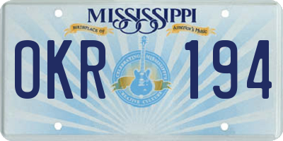 MS license plate OKR194