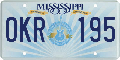 MS license plate OKR195