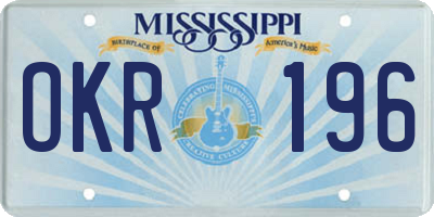 MS license plate OKR196