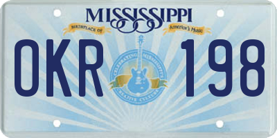 MS license plate OKR198