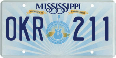 MS license plate OKR211