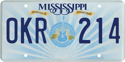 MS license plate OKR214