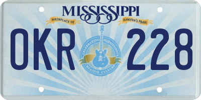 MS license plate OKR228