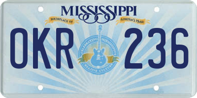 MS license plate OKR236