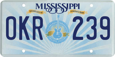 MS license plate OKR239