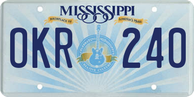 MS license plate OKR240