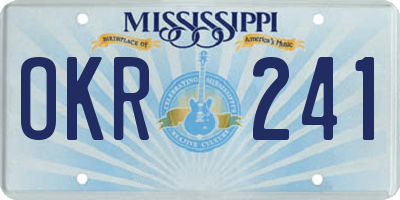 MS license plate OKR241