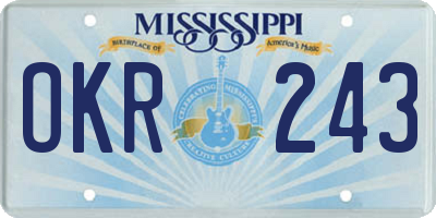 MS license plate OKR243