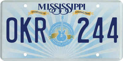 MS license plate OKR244