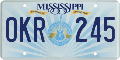 MS license plate OKR245