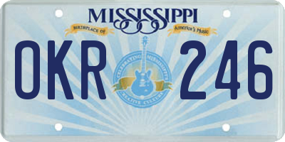 MS license plate OKR246