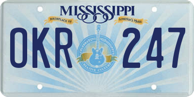 MS license plate OKR247