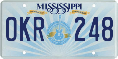 MS license plate OKR248