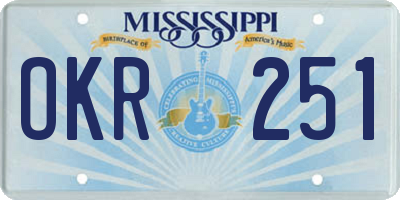 MS license plate OKR251