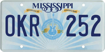 MS license plate OKR252