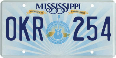 MS license plate OKR254