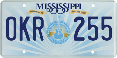 MS license plate OKR255