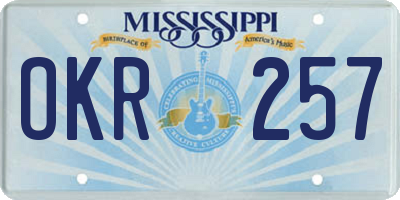 MS license plate OKR257