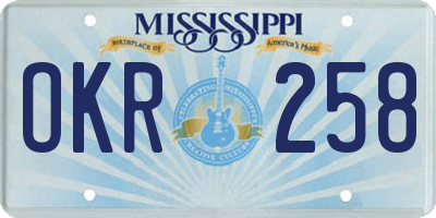 MS license plate OKR258