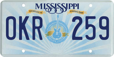 MS license plate OKR259
