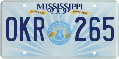 MS license plate OKR265