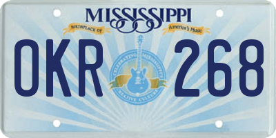 MS license plate OKR268