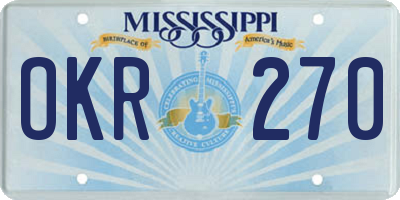 MS license plate OKR270