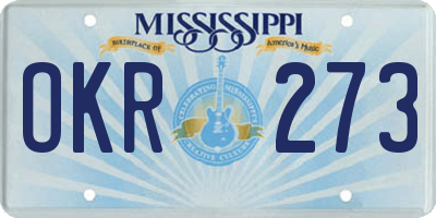 MS license plate OKR273