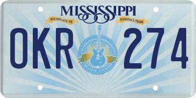 MS license plate OKR274