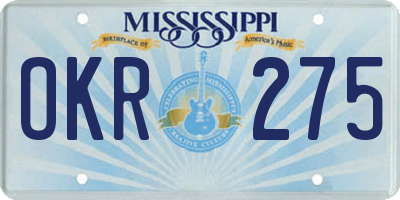 MS license plate OKR275