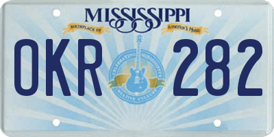 MS license plate OKR282