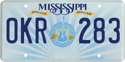MS license plate OKR283