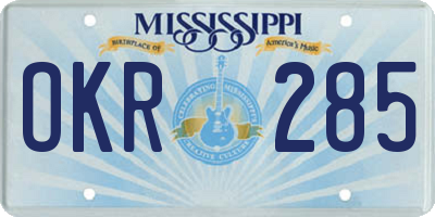MS license plate OKR285