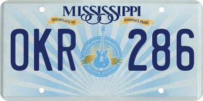 MS license plate OKR286